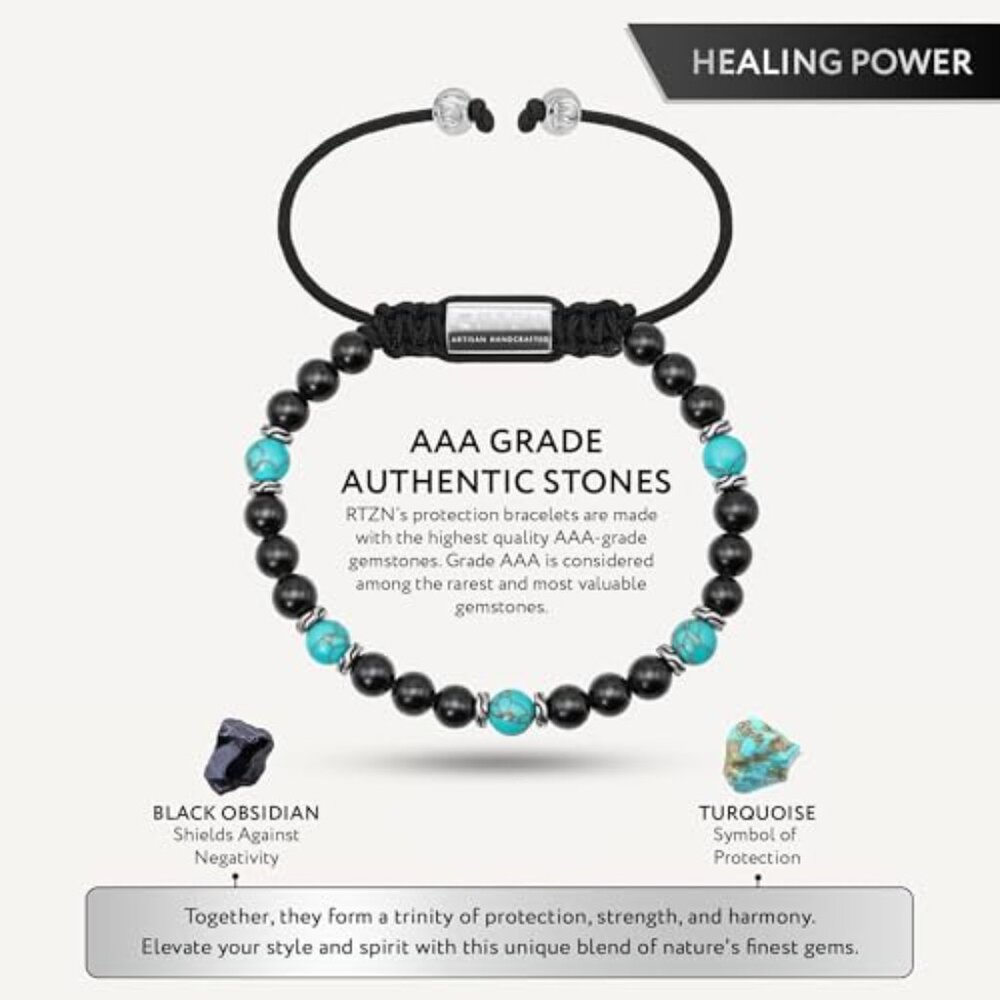 Handcrafted Gemstone Bracelet Adjustable Beaded B… - image 4